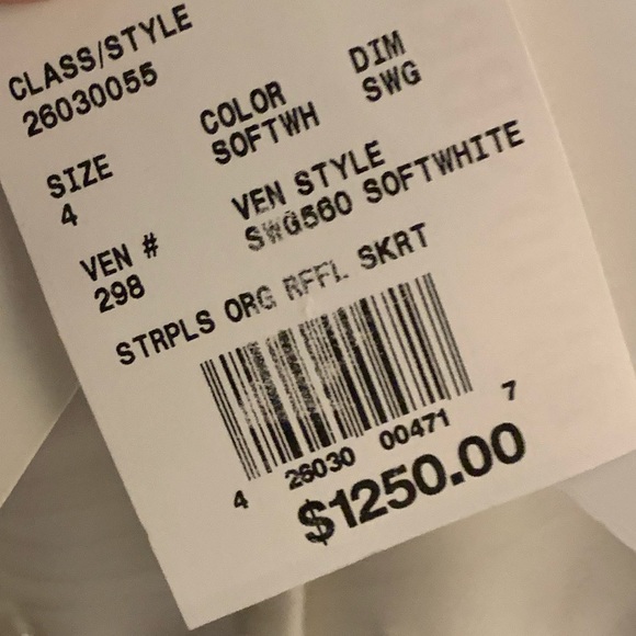 Strapless Mermaid Bridal Gown size 4 soft white - Picture 11 of 11